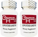 Cardiovascular Research Lipothiamine B Supplement 120 Tablets - Vitamin B1 Now with Alpha Lipoic Acid - 2 X 60 Count