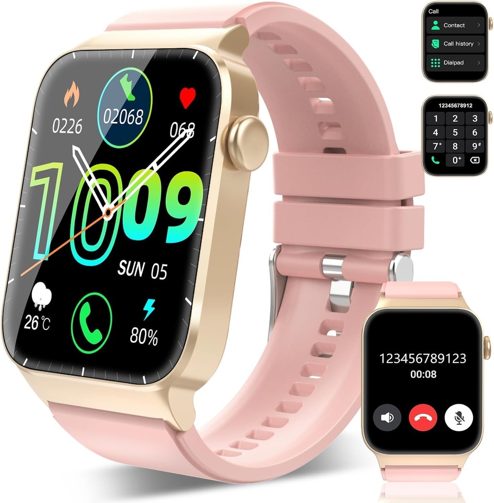 Smart Watch for Men Women(Answer/Make Calls), 1.85" HD Smartwatch, Fitness Watch with 112 Sports Modes, Heart Rate Sleep Monitor/Step Counter, IP68 Waterproof Fitness Tracker for Android, Deep Pink