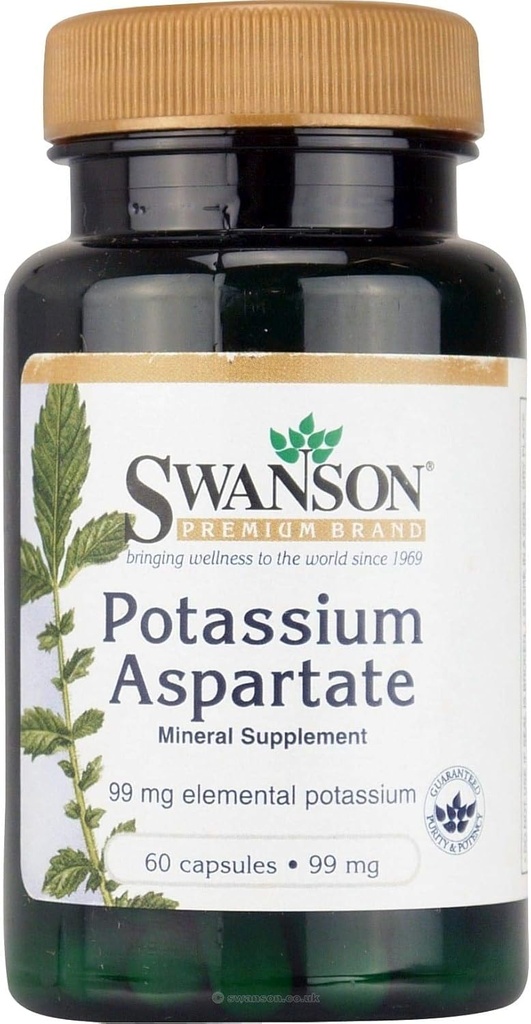 Swanson Potasio Aspartate 99 Milligrams 60 Capsules