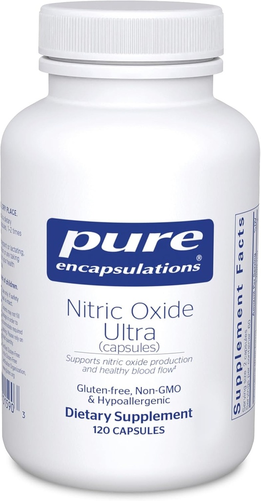 Encapsulaciones puras Nitric Oxide Ultra (Capsules) - Suplementos Soportes Nitric Oxide Production, Healthy Blood Flow & Vascular Health - con L-Citrulline & CranLoad Cranberry Extract - 120 Capsules