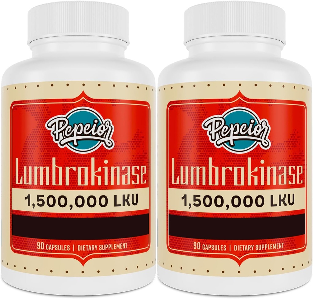Lumbrokinase 200mg (Max Activity 1,500,000 LKU) - Lumbrokinase Enzymes Supplement, More Effective Than Nattokinase - 90 cápsulas (2 botellas)