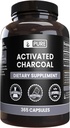 Ingredientes originales puros Charcoal activado, sin magnesio o rifles de arroz, siempre puro, laboratorio verificado (365 conde)