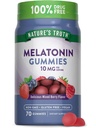 La verdad de la naturaleza Melatonin 10mg Gummies TENED 70 Conteo ANTE Berry Flavor ANTE Vegan, Non-GMO, y Gluten Free Supplement