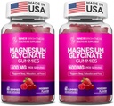 Magnesium Glycinate Gummies 600mg, Non-GMO, Gluten-Free, Magnesium Gummies for Adults, Sleep, Relax &amp; Focus, Mixed Berry, 120 Condes