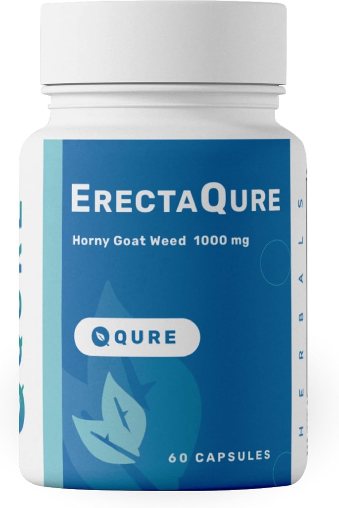 ErectaQure Horny Goat Weed for Men - Male Enhancing Supplement for increased Male Drive - Tongkat Ali, Ginseng Root " Superoxide Anions - 60 cápsulas Gluten-Free