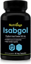 Isabgol Psyllium Husk 500mg Suplemento, excelente fuente de fibra soluble, 90 cápsulas Veg