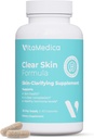 VitaMedica Clear Skin Vitamina Fórmula ← Noncystic Acne Suplemento para la limpieza de la piel tóxico Clear Complexion para mujeres y hombres tóxicos Vitaminas A, C, E, Selenium, Chromium, y Zinc para la salud de la piel
