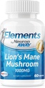 NeuropAWAY Elements Organic Lions Mane Mushroom Extract Capsules (60 Acid Resistant Capsules Por Bottle) Third Party Tested Made in a cGMP Facility