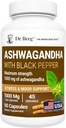 Dr. Berg Ashwagandha Capsules 1000mg - Includes Ashwagandha Root with Black Pepper from Bioperine - Ashwagandha Supplements 90 Capsules