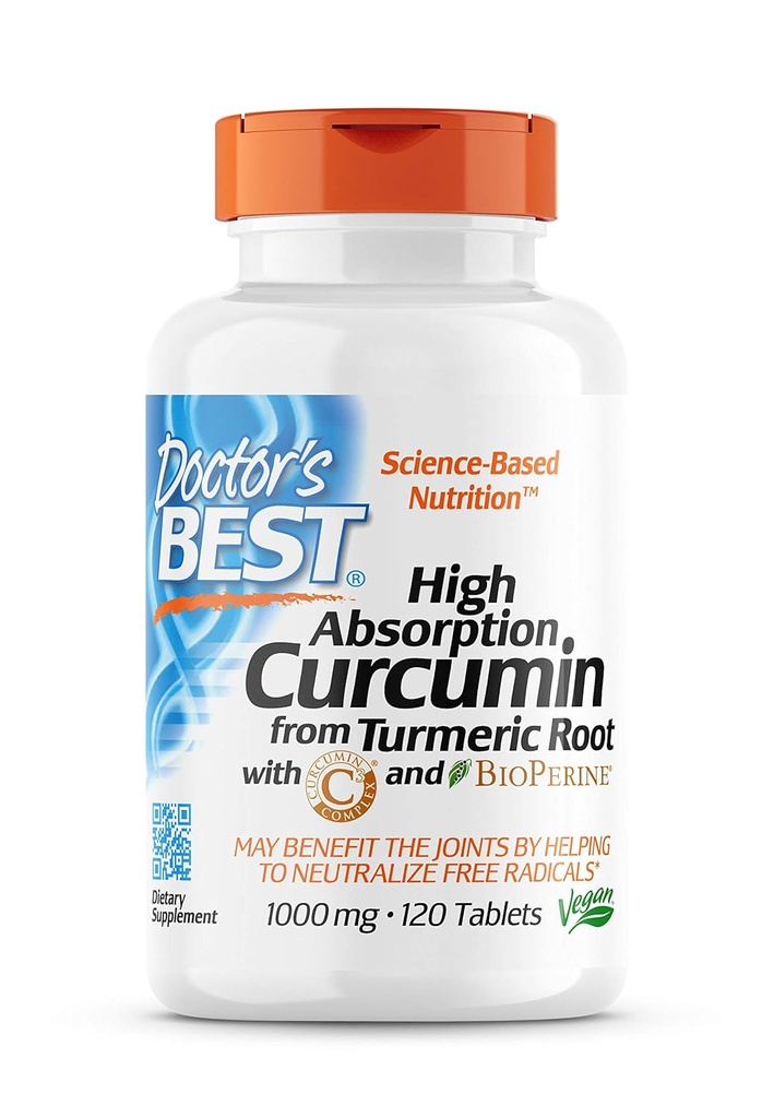 Curcumin de Turmeric Root con Curcumin C3 &amp; BioPerine 1000mg 120 Conteo de Doctores Mejores