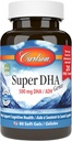 Carlson - Super DHA Gems, 500 mg DHA Suplementos, 640 mg Ácidos grasos, concentrado de aceite de pescado ártico noruego de caza silvestre, cápsulas de aceite de pescado nórdico de origen sostenible, 60+20 Softgels