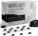 30,000 MG Shilajit Tablets, 100% Shilajit Pure, Himalayan Organic, Shilajit for Hombres and Women Rich in Fulvic Acid &amp; 85+ Trace Minerals, Shilajit Supplement for Energy & Immune System, 60 Count