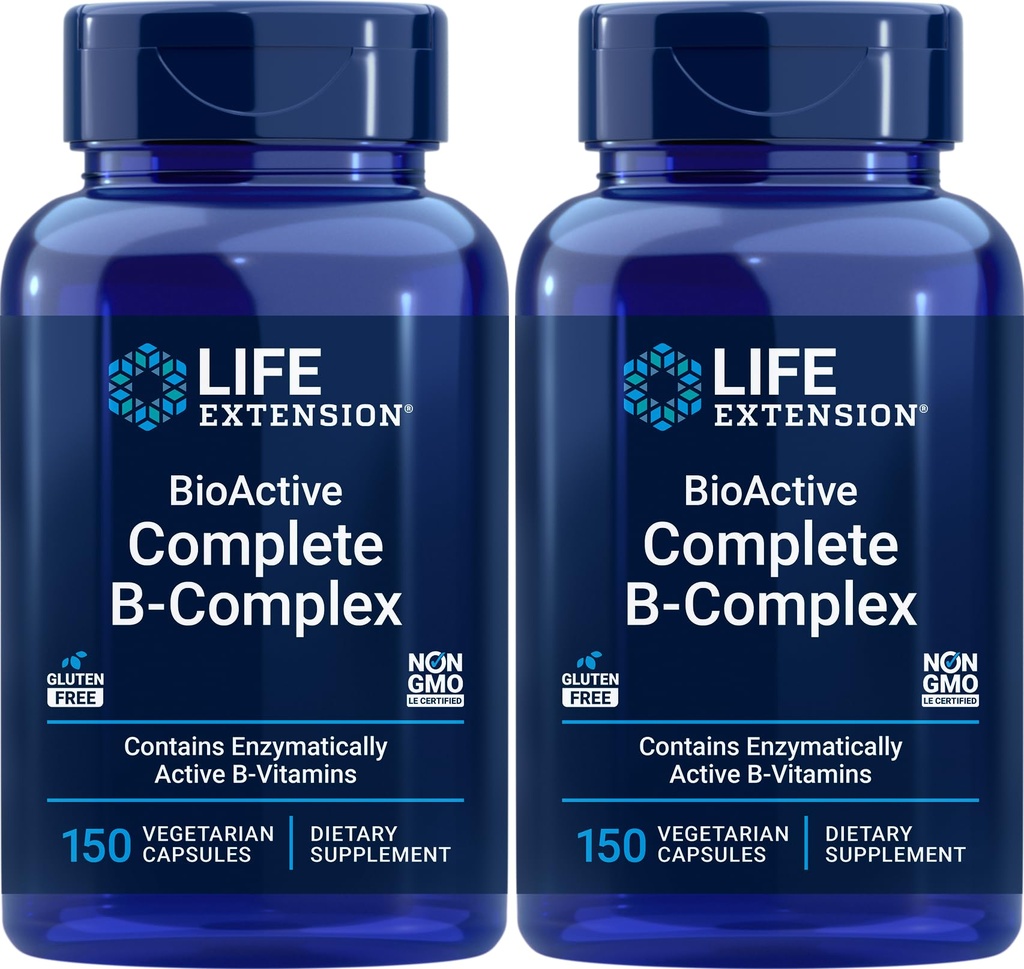 Ampliación de vida BioActive Completo B-Complex, 150 cápsulas vegetarianas