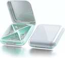 Caja pequeña de pill caja impermeable caja de viaje caja de carga diaria portátil contenedor de píldoras Objetivo 4 Compartimientos Pocket Medicina compacta Organizador de aceites/suplementos/Medicación (White)