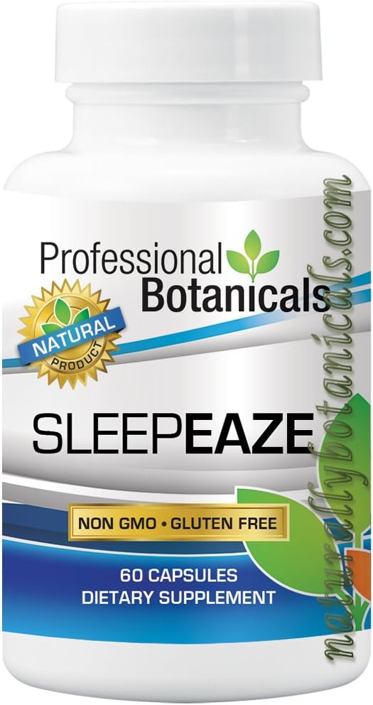 Botánicos profesionales Eze del sueño, suplemento natural del aide del sueño, suplemento del sueño no formada del hábito del sueño Valerian Root y la manzanilla alemana - 60 cápsula vegetariana