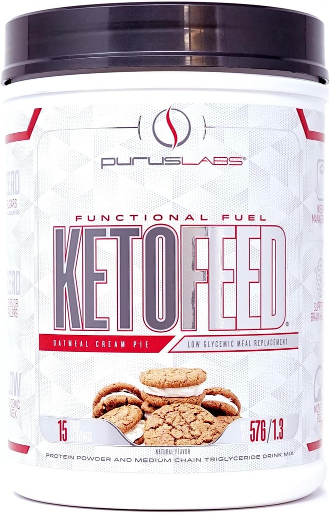 Púrpura Laboratorios KETOFEED Protein Powder, 15 Servings (Polera de crema de avena)