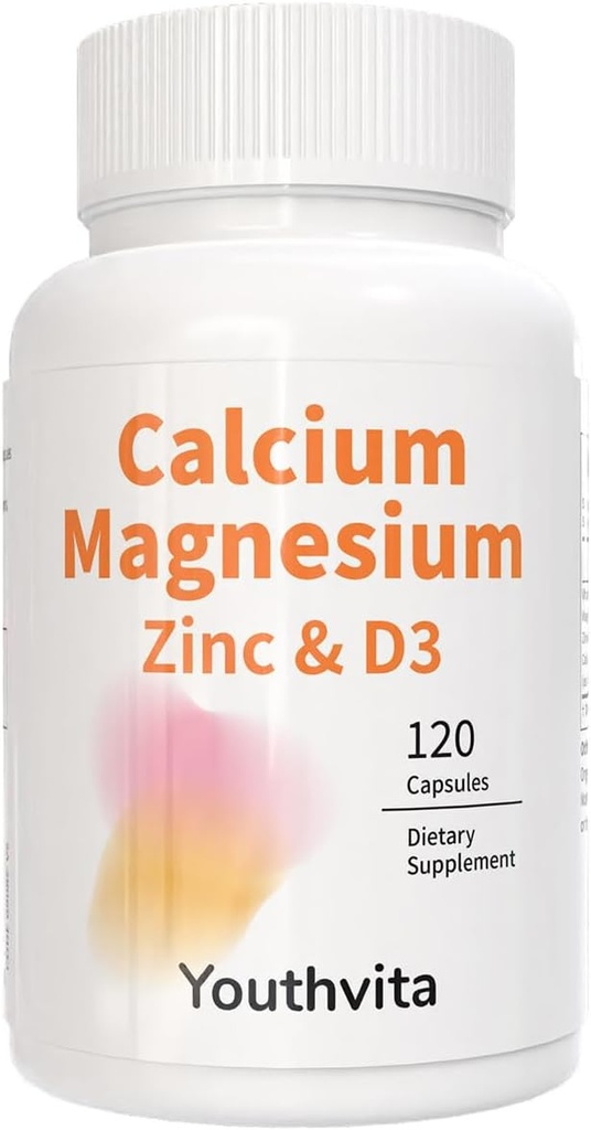 Calcio Magnesio Zinc VitaminD3 Capsules, Soporte Immune & Bone Health, 120 Conde