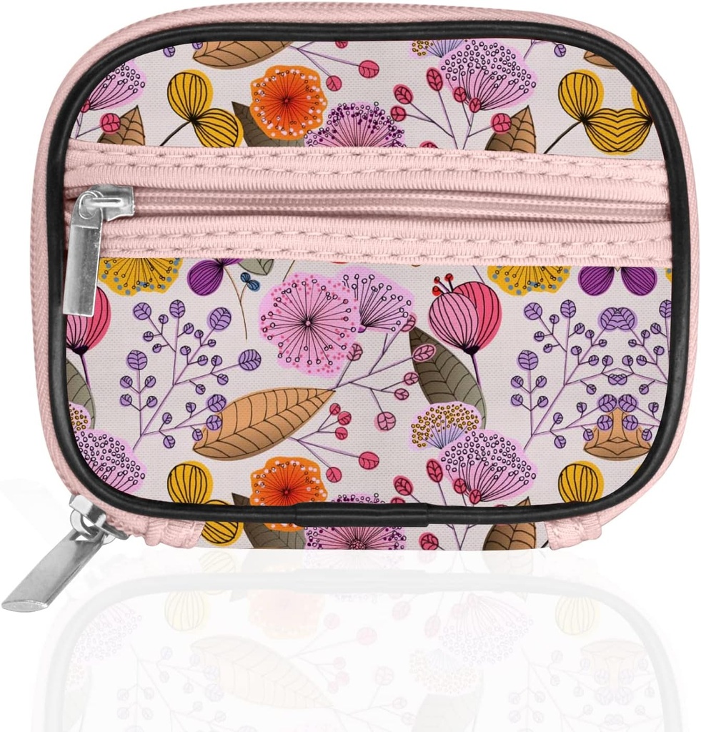 Serfeymi Weekly Travel Pill Organizer Pill Case for Purse with Removable 7 Day Pill Box, Fashionable Travel Medicine Organizer Pill Container for Medicine, Vitamin, Supplement - Bloom 03