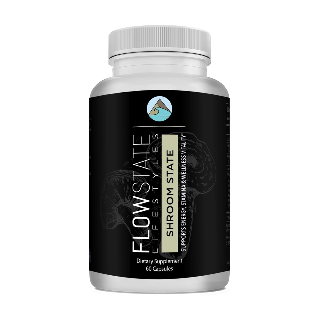 Estilos de vida del estado de Flujo Mushroom 10X(Estado de la habitación) - Nootropic - Mejora el enfoque cerebral y el apoyo energético - Lions Mane, Shiitake, Reishi, Cordyceps, Turquía Tail, Chaga