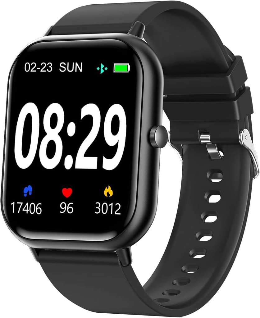 Smart Watch for Men Women SmartWatch 1.83" para iPhone Samsung Android Phone Compatible, Fitness Tracker Watch con Pedometer, Heart Rate/Sleep Monitor, Blood Oxygen, IP68 Waterproof