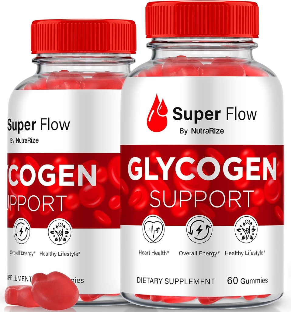 (2 Pack) Super Flow Glycogen, SuperFlow Glycogen Support Gummies, Super Flow Glyco Optimizer, Oficial SuperFlow Glyco Optimiser Gummy, Super Flow Detox Cleanse, Super Flow Glycol (120 Gummies)