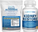 Restauración del riñón Bicarbonato biológico Suplemento de Alkaline 1LB Cleanse 60 Caps Bundle – Apoya la salud del riñón, Neutraliza ácido estomacal, Superalimentos alcalinos, Apoyo inmunológico, Antiácido &amp; Vitaminas f