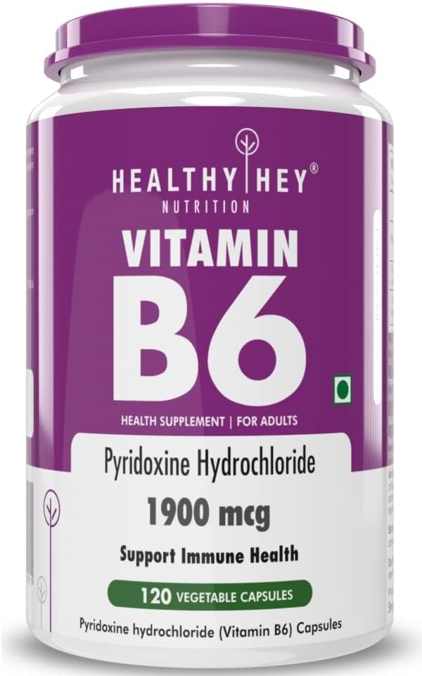 Vitamina B6 Piridoxina -120 Veg. Capsules.