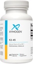 XYMOGEN K2-45 Vitamina K - Vitamina K2 MK-7 Derivada de soyas no transgénicas - La forma más biodisponible de K2 Disponible - Soportes Cardiovascular + Bone Health (60 cápsulas)