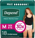 Dependiendo Protección Fresco Adult Diapers, Incontinencia & Postpartum Bladder Leak Underwear for Women, Disposable, Máximo, Media, Blush, 18 Cuenta, Embalaje Mayo Vary
