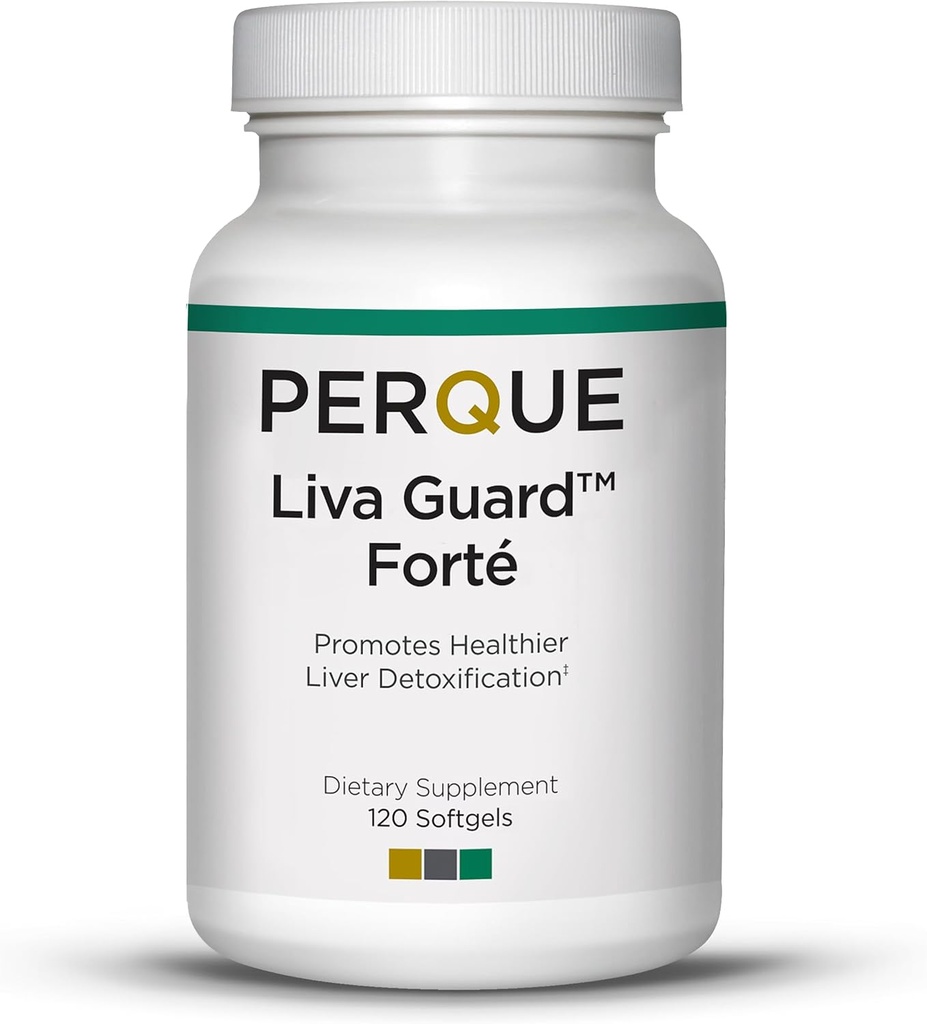 PERQUE Liva Guard Forte 120 Softgels – Fórmula herbal y antioxidante para la función del hígado " Detox – Apoya Metabólica " Celular Health – Non-GMO, libre de gluten, Fórmula vegetariana – 120 Conde
