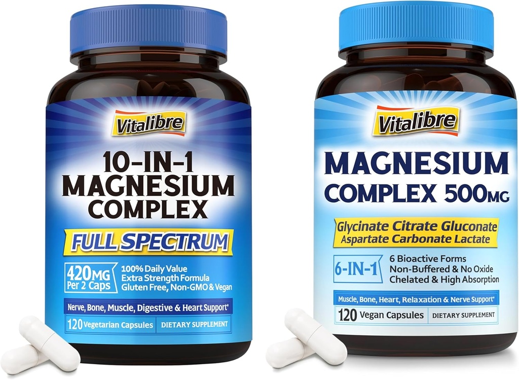 Complejo de Magnesio 500 mg y 10 en 1 Complejo de Magnesio