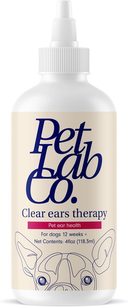 PetLab Co. - Limpiador de oídos claros para perros - Levadura de apoyo, Orejas picantes " Canales de oído saludables - Lava de oídos sin alcohol - Solución optimizada para el limpiador de oídos para perros - Embalaje mayo Vary