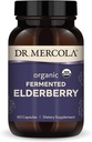 Dr. Mercola Organic Fermented Elderberry, 30 Servings (60 Capsules), Suplemento dietético, apoya la salud respiratoria, no GMO, certificado USDA Organic