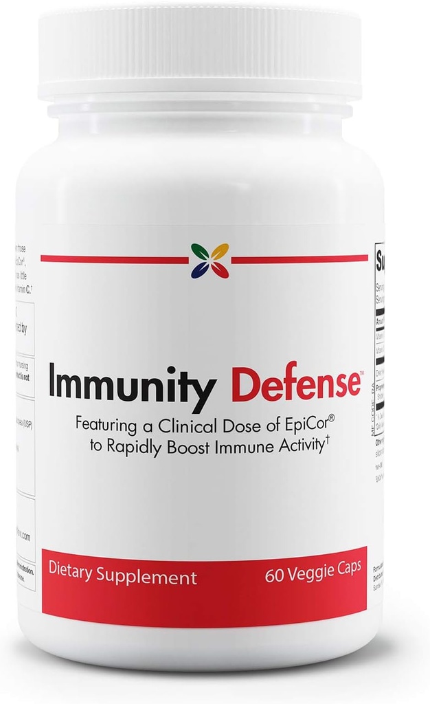 Stop Aging Now - Defensa Inmunitaria con EpiCor - Suplemento de Apoyo Inmunitario - Vitamina C, Vitamina D, Levadura Seca y Complejo de Mushroom - Shiitake, Cordyceps, Reishi y Maitake Mushroom - 60 Vcaps