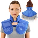 LotFancy Ice Pack for Neck Shoulder, Reusable Cold Neck Wrap for Pain Relief, Flexible Gel Pack with Adjustable Straps, Cold Compresss Therapy for Injuries, Swelling, Strains, Sprains