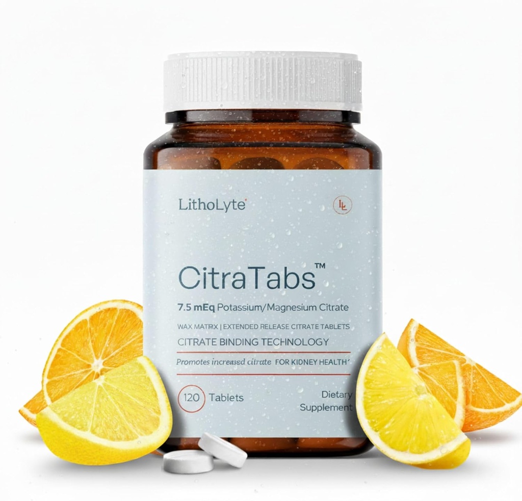 CitraTabs® 7.5 mEq tención Extended-Release Citrate Tablets ¦ Kidney Health Protector ← Ciencia-Backed Support Beyond Cleanse, Detox, or Stone Dissolver Supplements latitud 120 Tablets