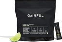 Gainful Hydration + Caffeine Packets with Key Electrolytes Magnesium & Sodium + L Theanine, Low Sugar Drink Mix, Lemon Lime, 21 Sticks