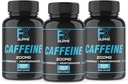 FXSUPPS Caffeine 200mg Pills (3-Pack, 600 Capsules) – Suplemento de Apoyo Energético de Acción rápida para Hombres y Mujeres ANTE Soporta Focus, Alertness &amp; Metabolic Function Naturally
