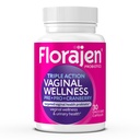 Probiótico Triple-Acción Mujer Florajen - Prebiótico + Probiótico + Arándano para Vaginal, Digestivo, &amp; Apoyo Inmunitario - Activo rápido - Estudio clínico - Sin gluten &amp; Vegan - 30-Count