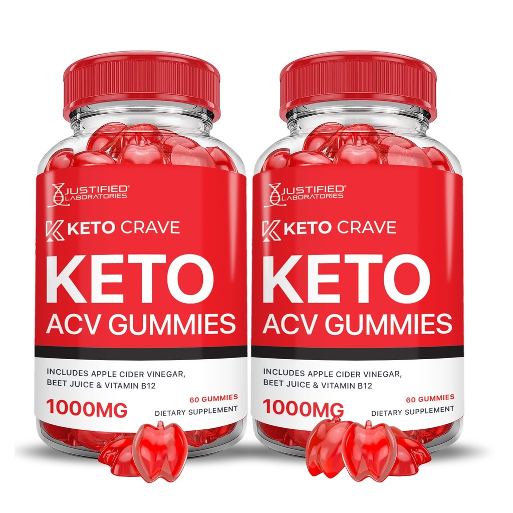 Laboratorios justificados (2 Pack Keto Crave Keto ACV Vegan No GMO 120 Gummies