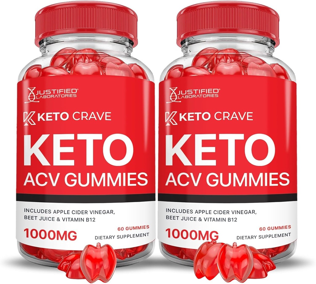 Laboratorios justificados (2 Pack Keto Crave Keto ACV Vegan No GMO 120 Gummies