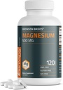 Bronson Magnesium 500 MG soporta Bone &amp; Muscle Health & Nervous System Support - Non-GMO, 120 Vegetarian Tablets