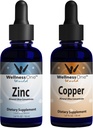 WellnessOne Ionic Liquid Zinc " Liquid Copper - Zinc-Copper Bundle to Support Immune System " Joint, Nerve & Bone Health - 1.67 fl oz Zinc " Copper Liquid Drops
