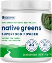 NativePath Native Greens Superfood Powder – Ecológico Verdes, Spirulina, Beet Root Powder, Digestive Enzymes, Probiotics, Nightshade-Free, Naturally Sweetened, 30 Servings