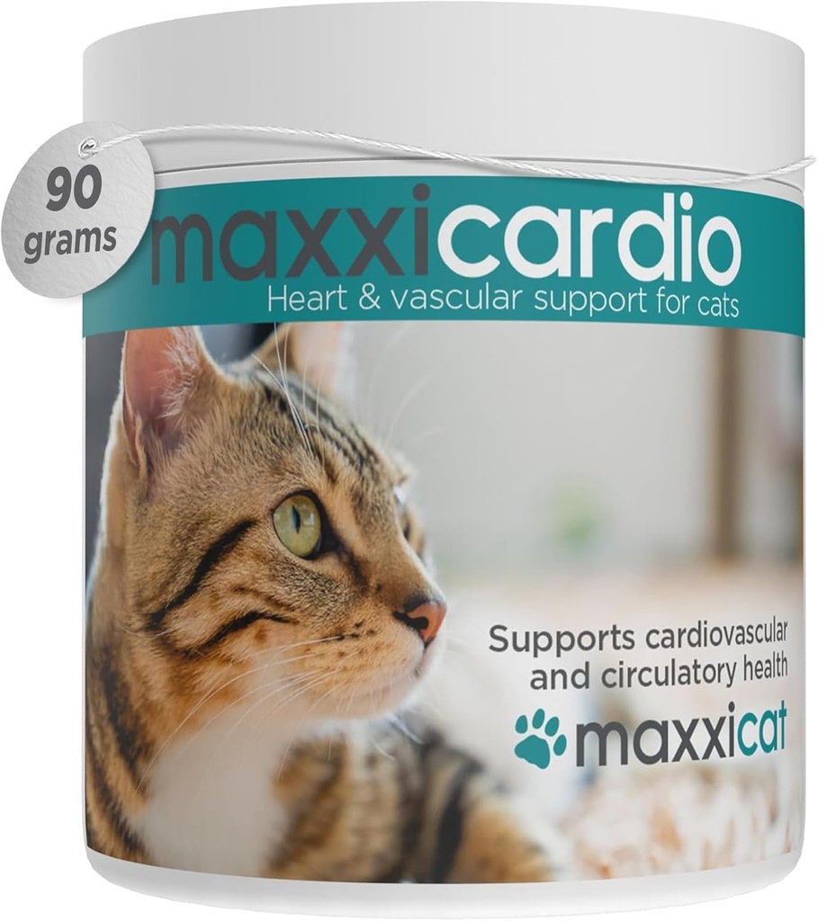 maxxipaws maxxicardio Heart &amp; Cardiovascular Powder Suplemento para gatos, 3.2oz