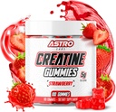 Gummies de crema para hombres y mujeres - 5g por ser, aumentar fuerza, ganancia muscular, recuperación, resistencia - Vegan, libre de gluten, bajo azúcar crema Monohydrate Gummies - Strawberry (100 Conde)