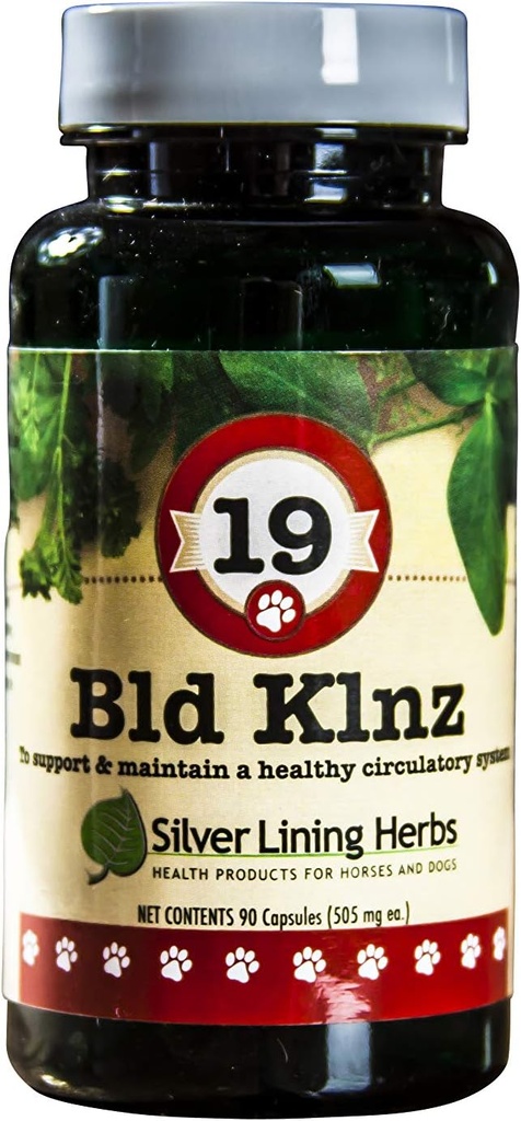 Herbs de forro de plata 19 BLD Klnz - Herbal Support for Normal Canine Blood Values - Helps Maintain Dog's Normal Blood Cell and Circulatory System Health - Natural Canine Health Support - 90 Capsules