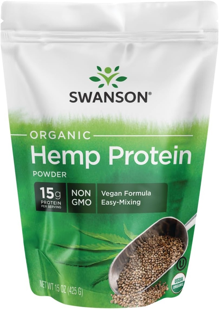 Swanson Certified Organic Hemp Protein 15 Ounce (425 g) Pwdr
