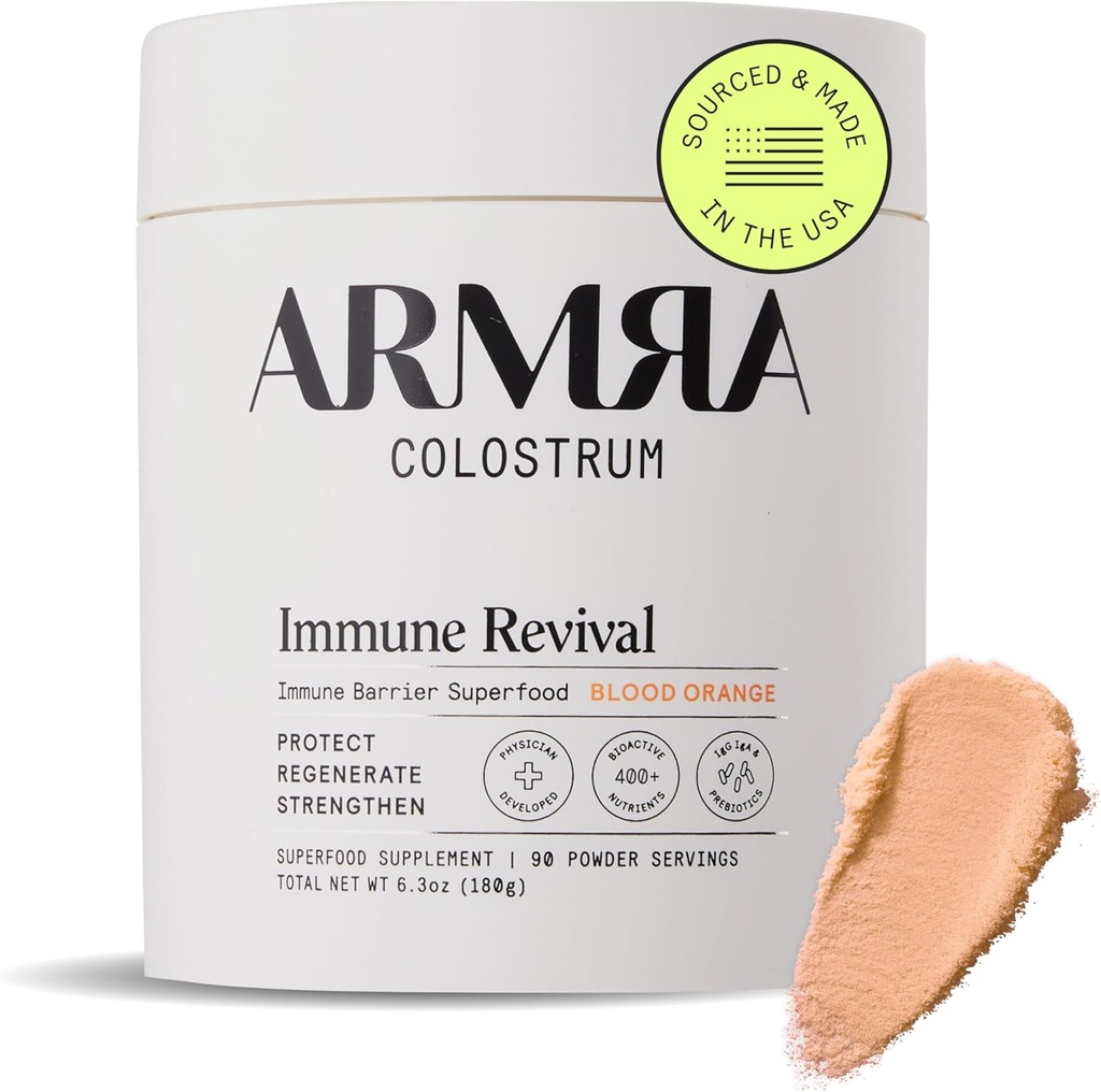 ARMRA ColostrumTM Powder ← Sangre Naranja   Gut Health " Bloating ¦ Skin " Hair TEN Immunity TEN Keto, Gluten " Fat-Free TEN 90 Servings