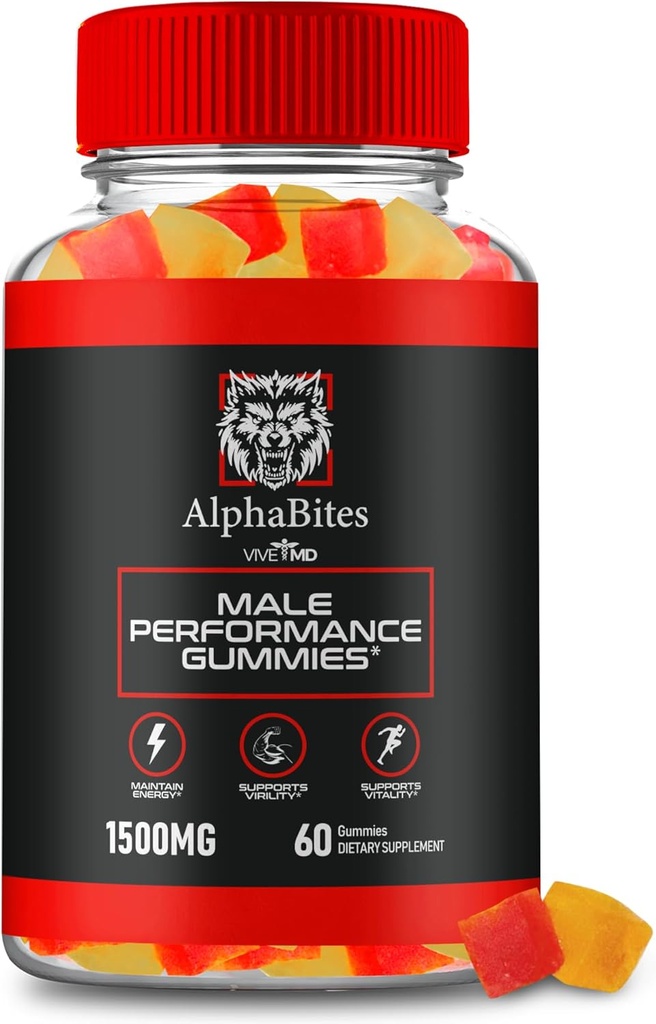 Alpha Bites Gummies, AlphaBites Advanced Formula Max Performance Gummies, All Natural Supplement Extra Strength, Alpha Bites Muscle Growth and General Health Support, Alpha Bites Reviews (60 Gummies)
